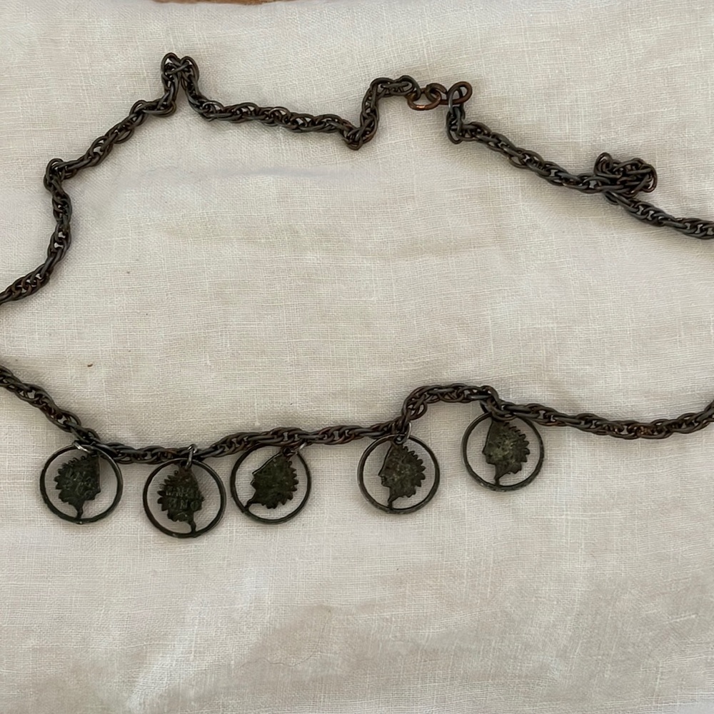 Vintage Copper ‘Indian head’ necklace